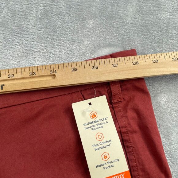 Dockers Shorts Mens 58 Red Ultimate Khaki Flat Front Supreme Flex 9" Inseam - Picture 3 of 16